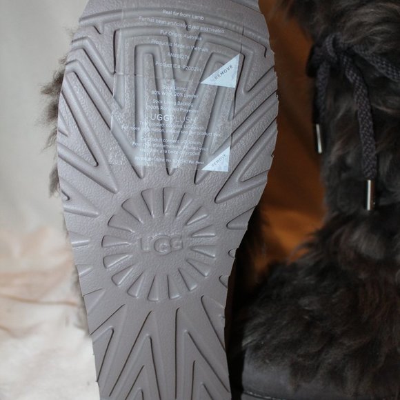 NIB‎ UGG THUNDER CLOUD WOMEN'S TALL POSH FUR SUEDE BOOTS 6 7 8 9 - Picture 5 of 9